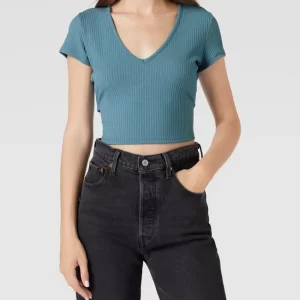 Guess Crop Shirt In Ripp-Optik – Rauchblau 13