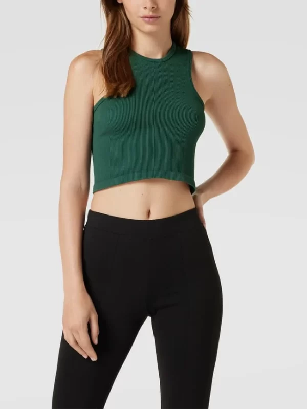 Only Crop Top In Ripp-Optik – Dunkelgrün 5