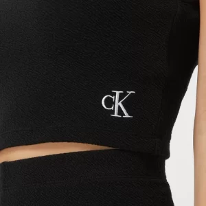 Calvin Klein Jeans Crop Top Mit Feiner Struktur – Schwarz 11