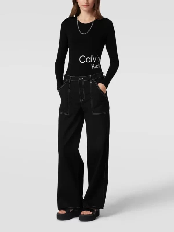 Calvin Klein Jeans Body Mit Label-Print – Schwarz 1