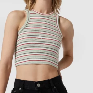 REVIEW Crop Top Mit Label-Stitching – Mittelgrau Meliert 11