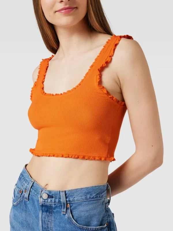 Only Crop Top Mit Rüschen – Orange 4