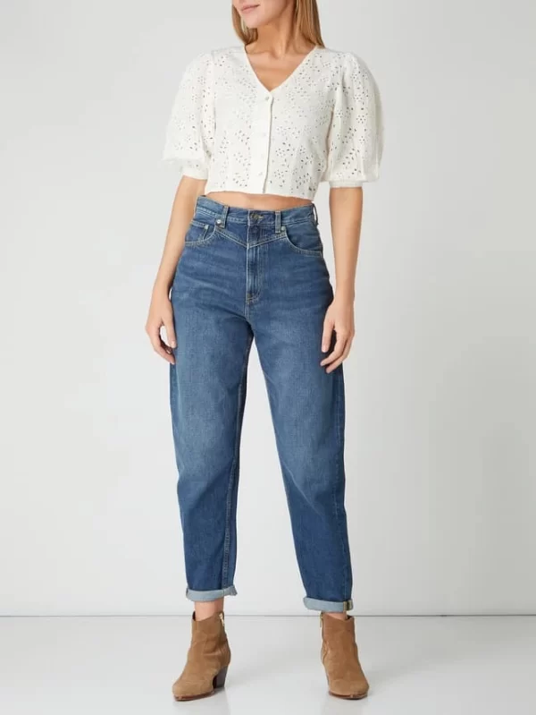 Pepe Jeans Cropped Bluse Aus Lochspitze – Weiß 1