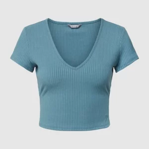 Guess Crop Shirt In Ripp-Optik – Rauchblau 9