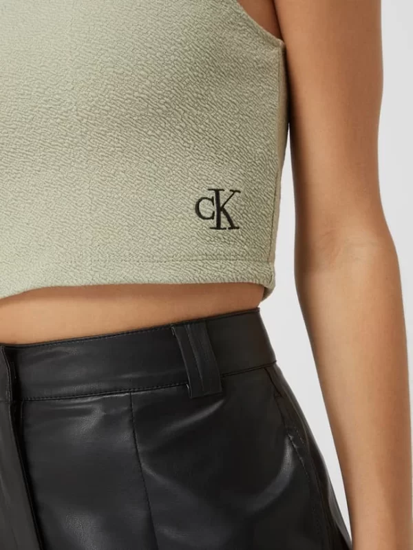 Calvin Klein Jeans Crop Top Mit Feiner Struktur – Schilf 4