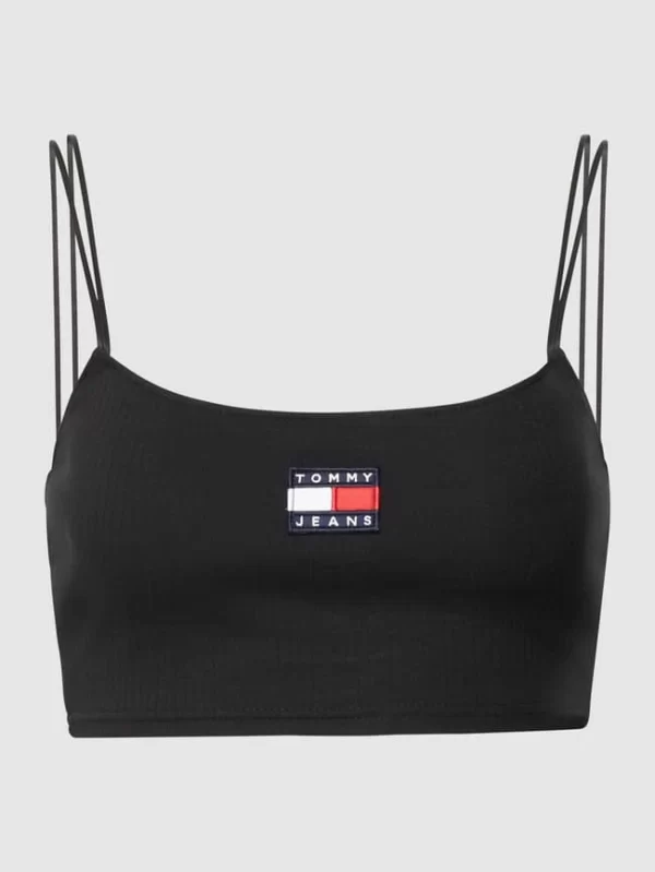 Tommy Jeans Crop Top Mit Label-Patch Modell ‘CROP RIB BADGE’ – Schwarz 3