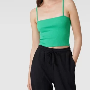 REVIEW Crop Top In Ripp-Optik – Smaragdgrün 13