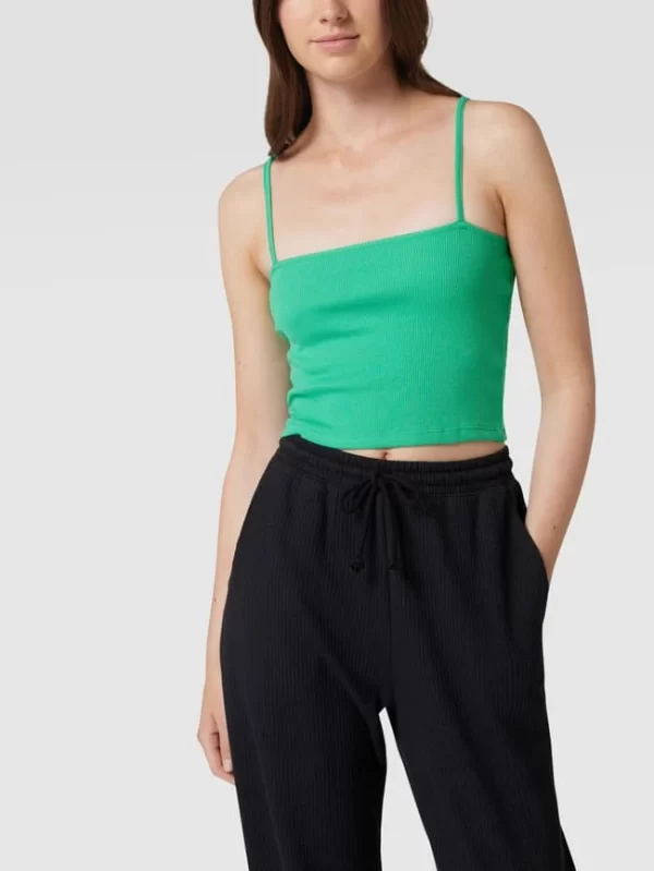 REVIEW Crop Top In Ripp-Optik – Smaragdgrün 5