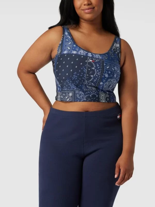 Tommy Hilfiger Curve PLUS SIZE Crop Top Mit Label-Detail Modell ‘Bandana’ – Marineblau 5