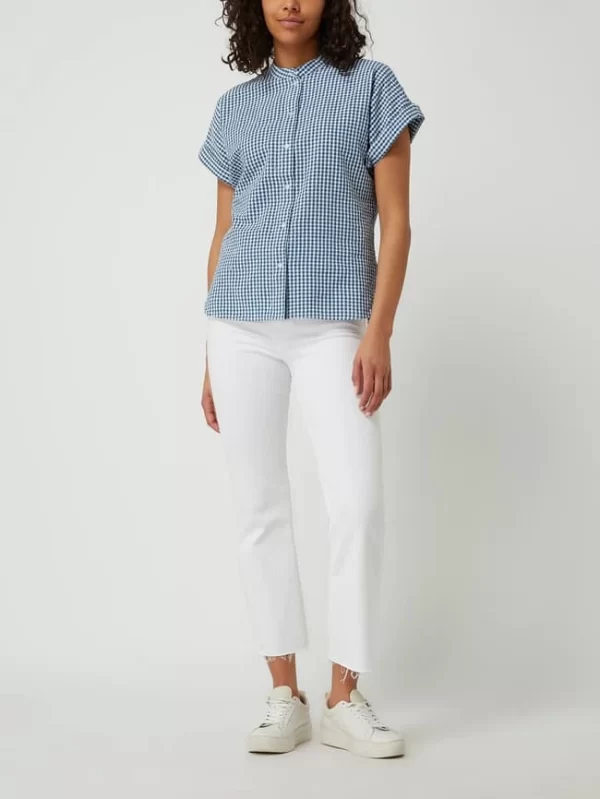 Montego Bluse Aus Seersucker – Dunkelblau 1