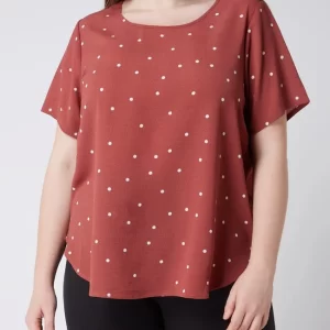 ONLY CARMAKOMA PLUS SIZE Blusenshirt Mit Punktmuster Modell ‘Luxfab’ – Rostrot 13