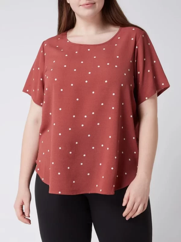 ONLY CARMAKOMA PLUS SIZE Blusenshirt Mit Punktmuster Modell ‘Luxfab’ – Rostrot 5