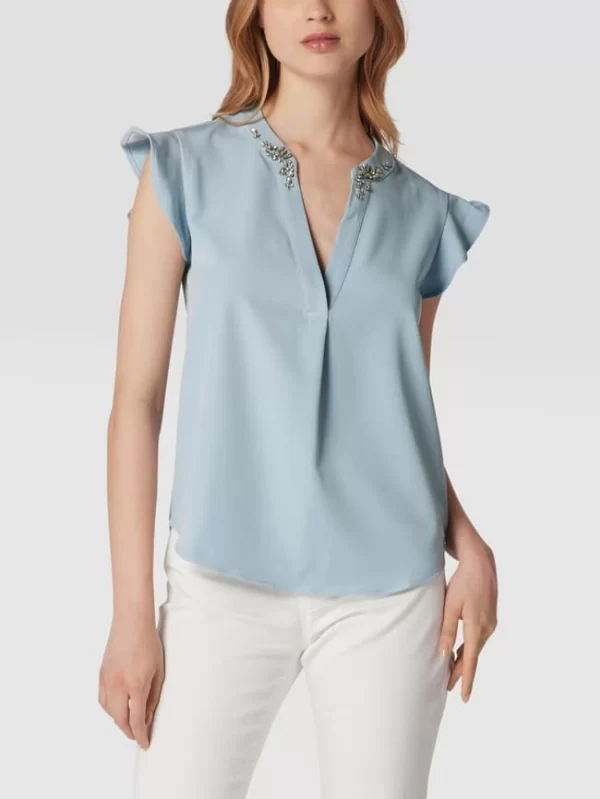 Guess Bluse Mit Ziersteinbesatz – Hellblau 5