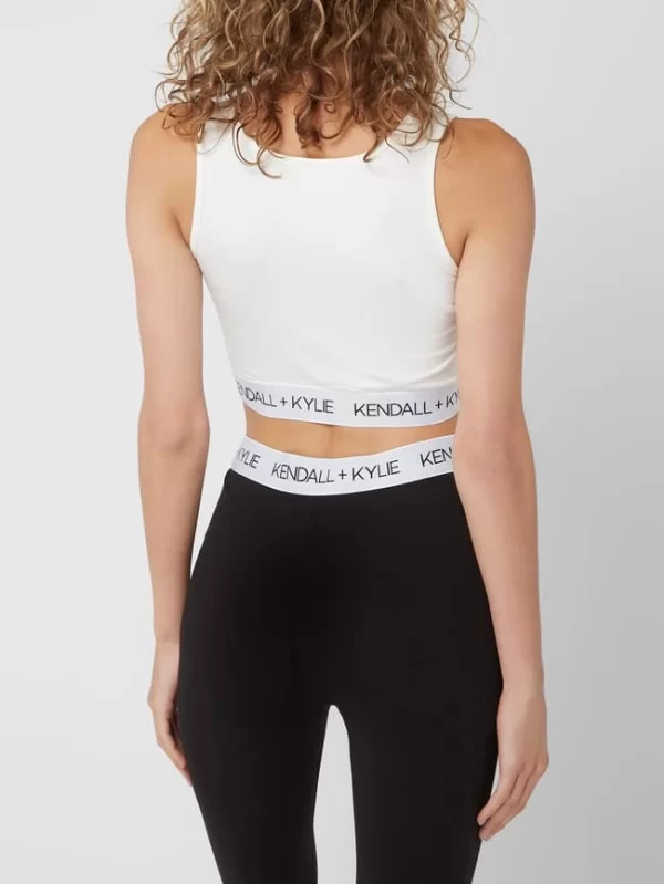 Kendall & Kylie Crop Top Mit Logo-Bund – Offwhite 6