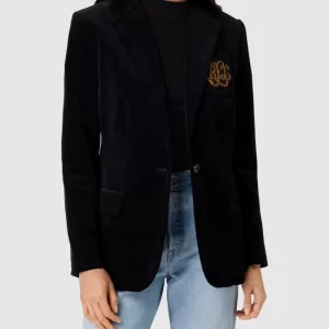 Lauren Ralph Lauren Blazer Aus Cord Mit Label-Patch Modell ‘NATHEE-BLAZER’ – Schwarz 13