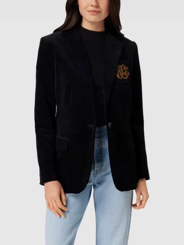 Lauren Ralph Lauren Blazer Aus Cord Mit Label-Patch Modell ‘NATHEE-BLAZER’ – Schwarz 5