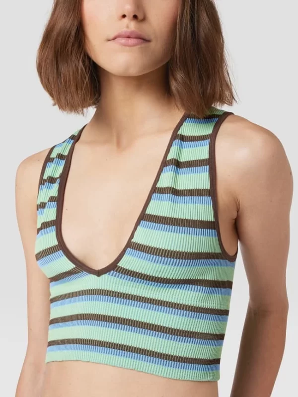 BDG Urban Outfitters Crop Top In Ripp-Optik – Blau 4