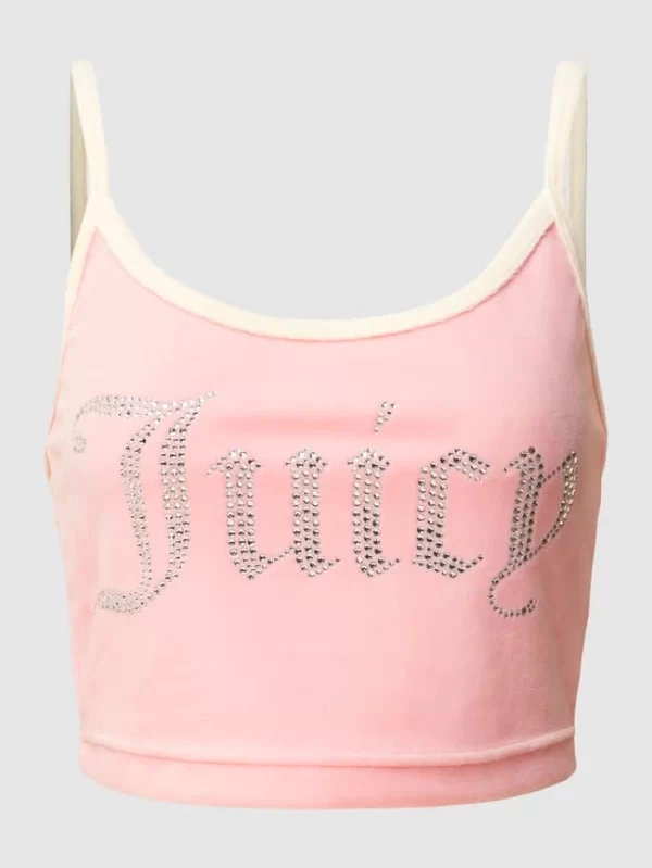 Juicy Couture Crop Top Mit Ziersteinbesatz Modell ‘CONTRAST TYRA’ – Rosa 3