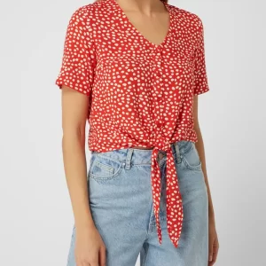 Pieces Cropped Bluse Aus Viskose Modell ‘Nya’ – Rot 13