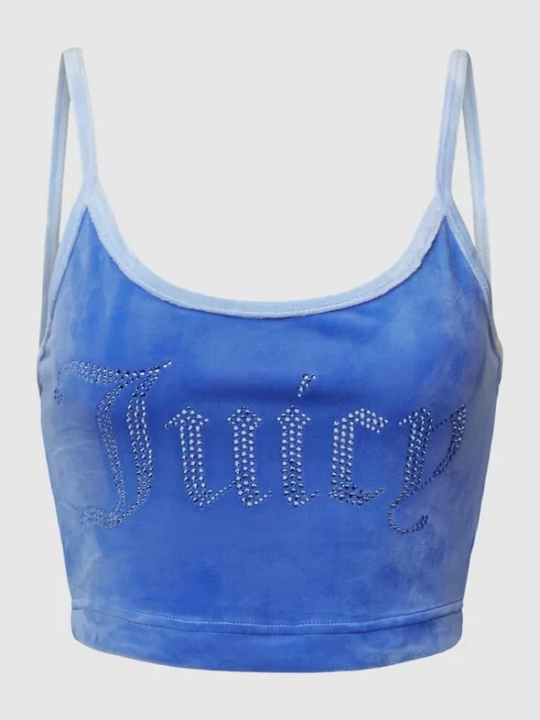 Juicy Couture Crop Top Mit Ziersteinbesatz Modell ‘CONTRAST TYRA’ – Blau 3