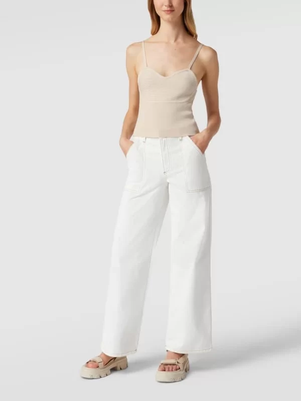 REVIEW Crop Top In Ripp-Optik – Offwhite 1