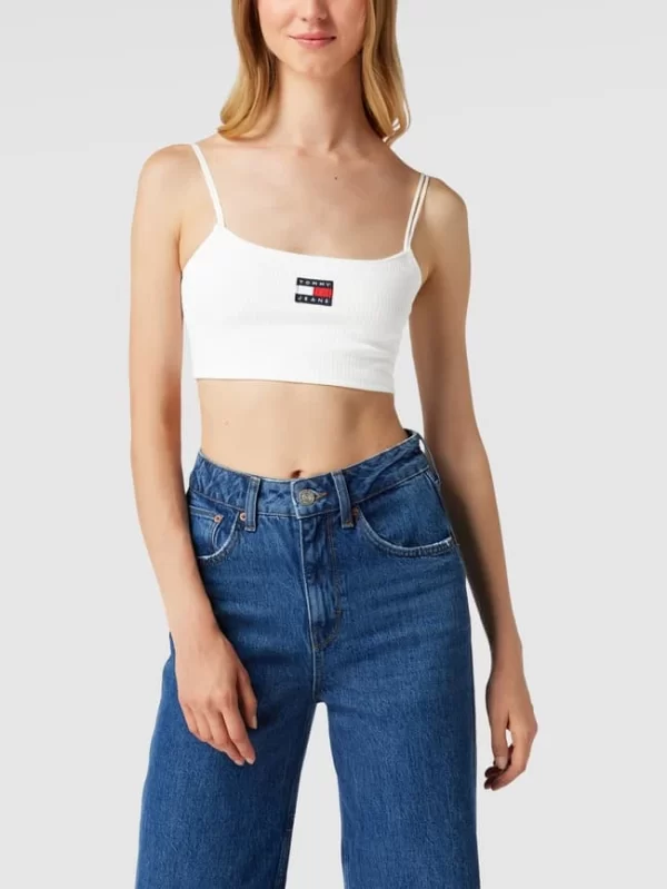 Tommy Jeans Crop Top Mit Label-Patch Modell ‘CROP RIB BADGE’ – Weiß 5