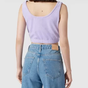 Jake*s Casual Crop Top Aus Frottee – Lila 15