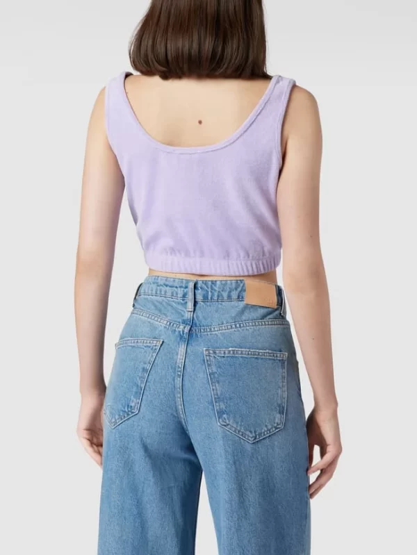 Jake*s Casual Crop Top Aus Frottee – Lila 6