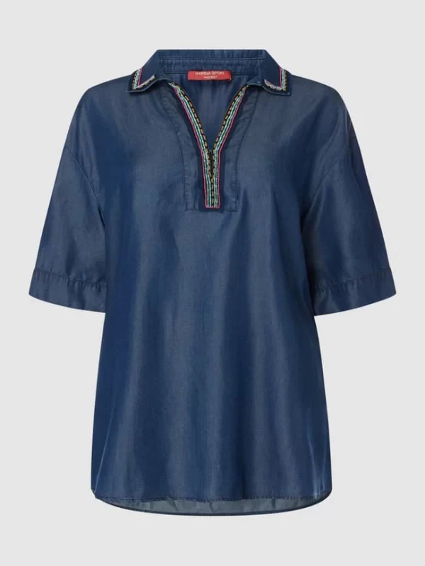 Marina Rinaldi PLUS SIZE Blusenshirt Aus Lyocell – Blau 1