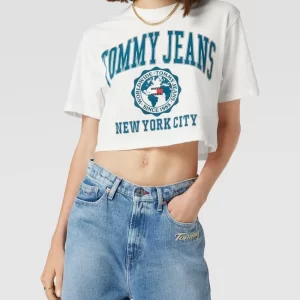 Tommy Jeans Cropped T-Shirt Mit Label-Print Modell ‘SUPER CROP COLLEGE’ – Weiß 13