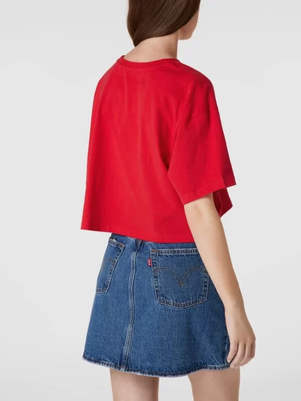 REVIEW Crop T-Shirt Mit Statement-Print – Rot 6