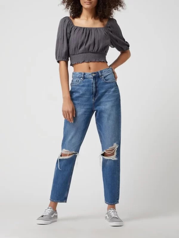 American Eagle Cropped Shirt Mit Zierborten – Anthrazit 1