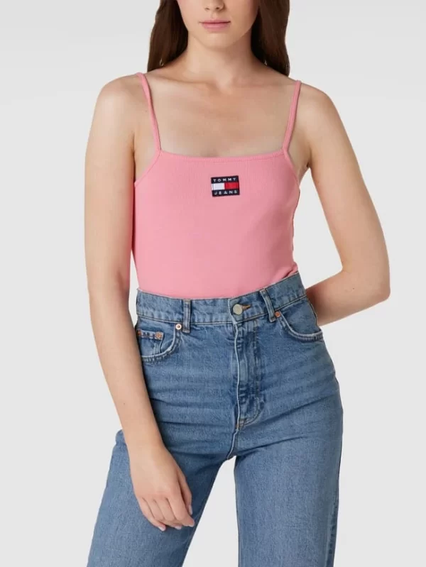 Tommy Jeans Body In Ripp-Optik – Pink 5