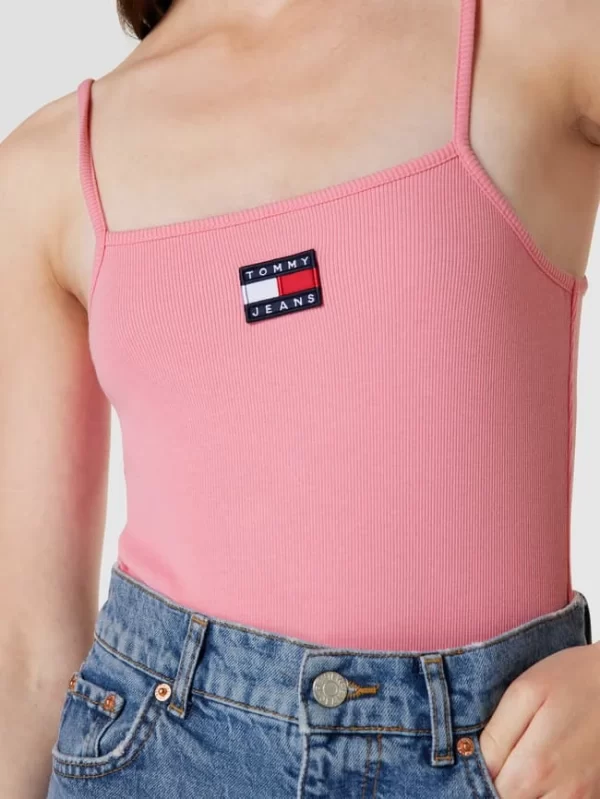 Tommy Jeans Body In Ripp-Optik – Pink 4