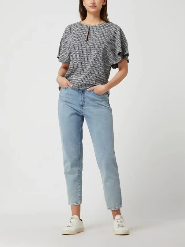 Redraft Blusenshirt Mit Allover-Muster – Marineblau 1