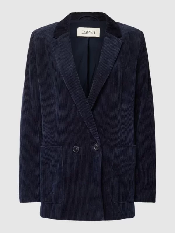 Esprit Blazer Aus Cord Mit Reverskragen – Marineblau 3