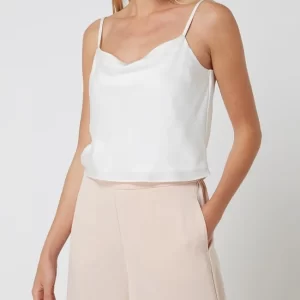 Jake*s Cocktail Crop Top Aus Satin – Ecru 13