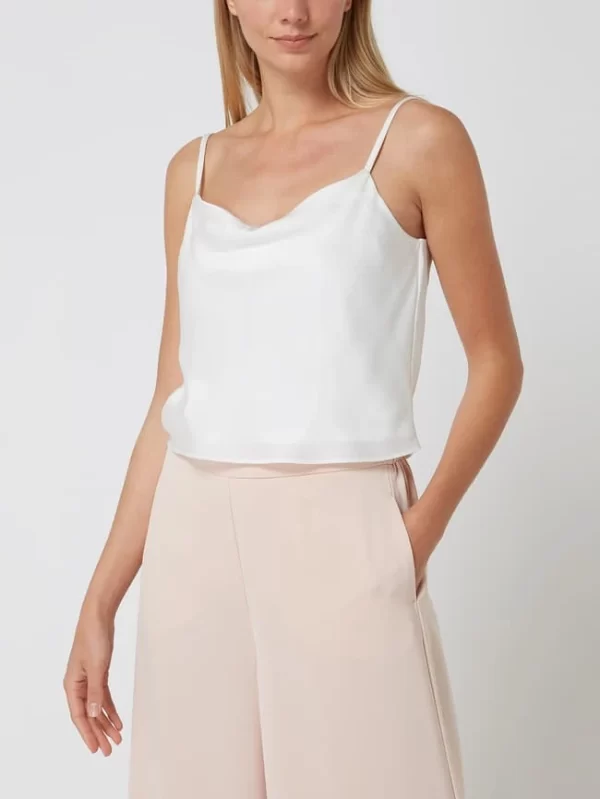 Jake*s Cocktail Crop Top Aus Satin – Ecru 5