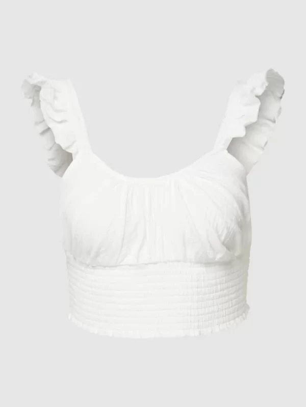 REVIEW Crop Top Im Smok-Design – Offwhite 3