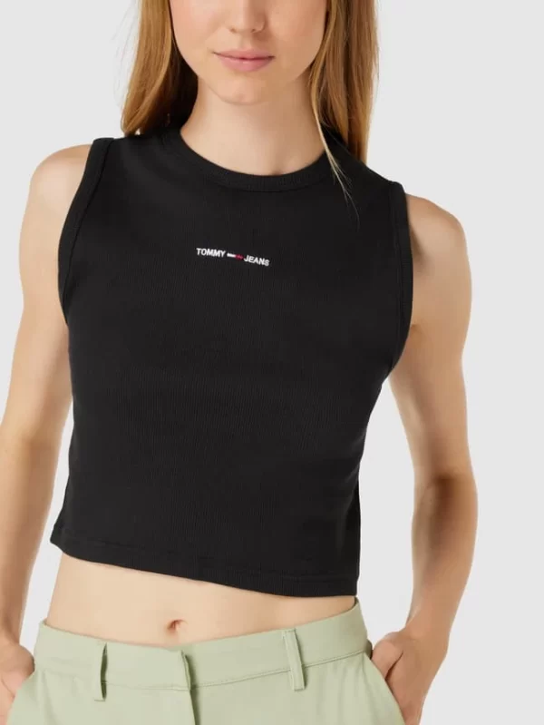 Tommy Jeans Crop Top Mit Label-Stitching Modell ‘CROP’ – Schwarz 4