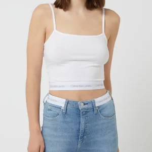 Calvin Klein Jeans Crop Top Mit Logo-Bund – Weiß 13