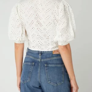 Pepe Jeans Cropped Bluse Aus Lochspitze – Weiß 15