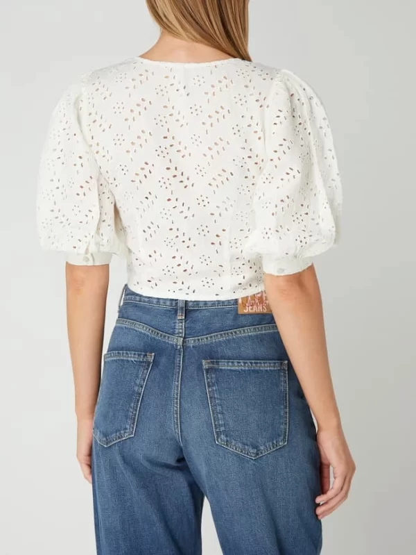 Pepe Jeans Cropped Bluse Aus Lochspitze – Weiß 6