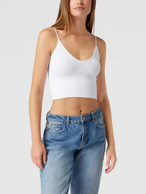 REVIEW Crop Top In Ripp-Optik – Weiß 5