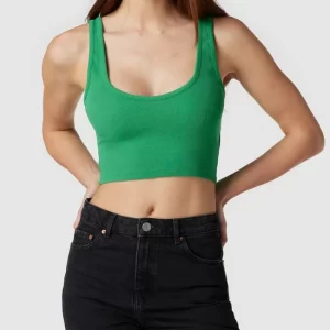 REVIEW Crop Top In Ripp-Optik – Smaragdgrün 13