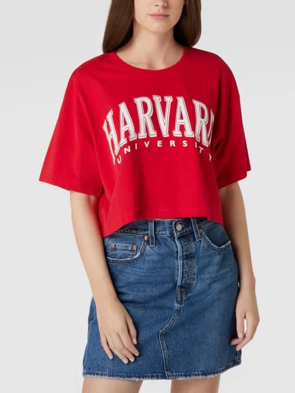 REVIEW Crop T-Shirt Mit Statement-Print – Rot 5