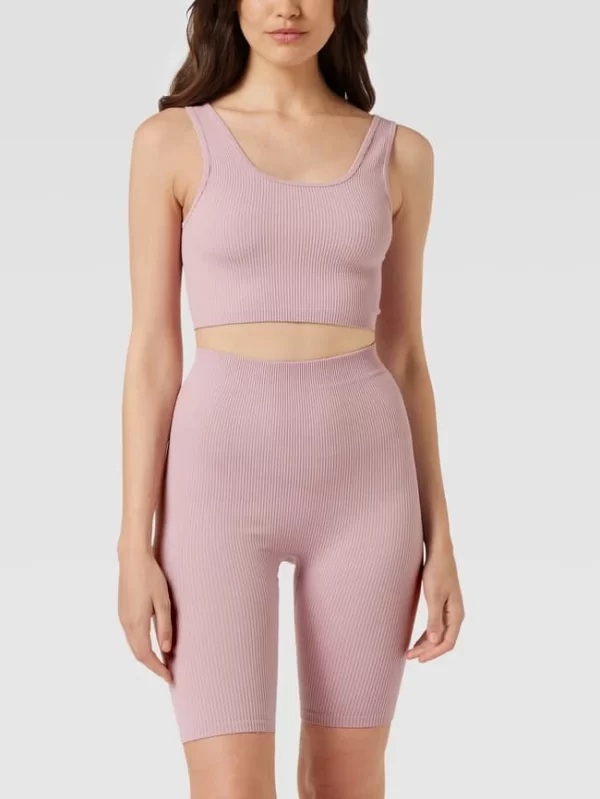 Jake*s Casual Crop Top In Ripp-Optik – Mauve 5