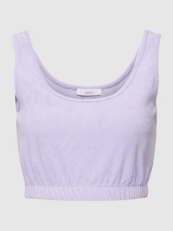 Jake*s Casual Crop Top Aus Frottee – Lila 3