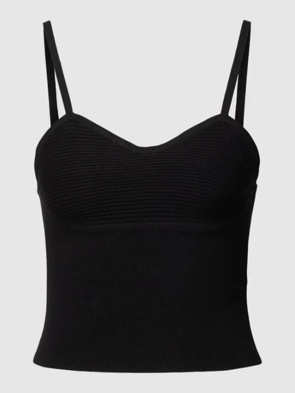 REVIEW Crop Top In Ripp-Optik – Schwarz 3