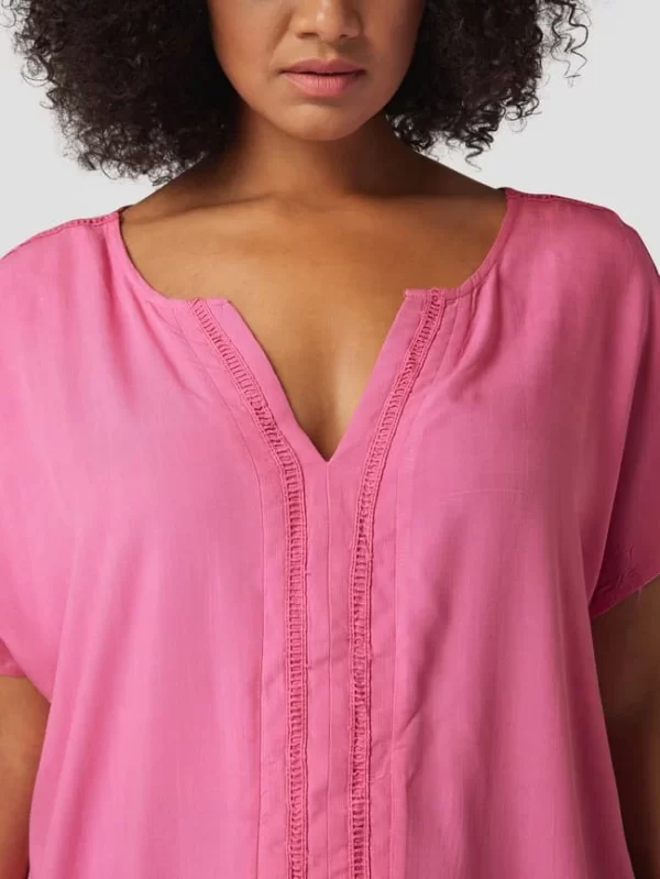 ONLY CARMAKOMA PLUS SIZE Blusenshirt Mit Zierborten – Pink 4